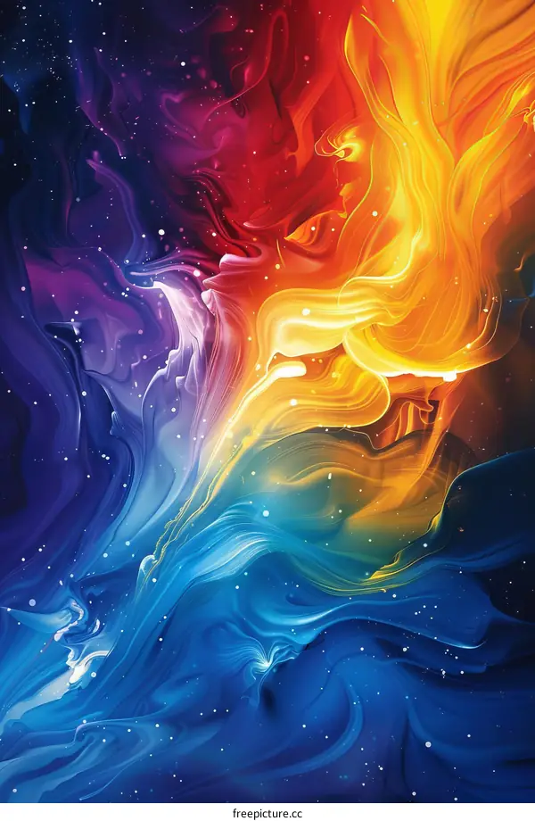 Abstract Painting with Vibrant Colors