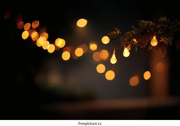 Warm Night Lights Blurred Bokeh Background