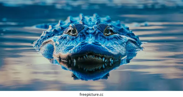 Close-Up of a Blue Alligator in its Natural Habitat