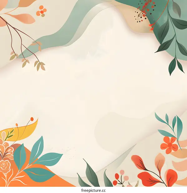 Floral Background Illustration With White Space For Text