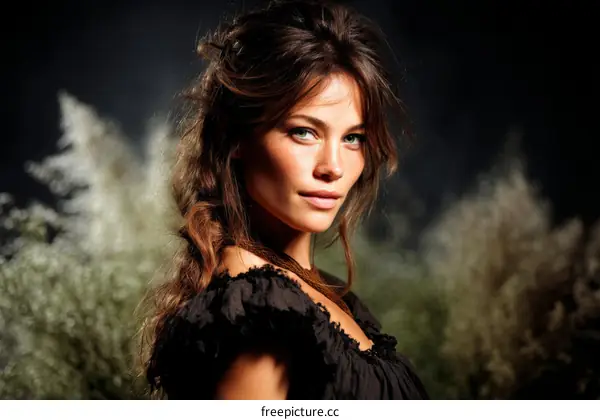 Portrait of a Caucasian Woman in Fashionable Dress