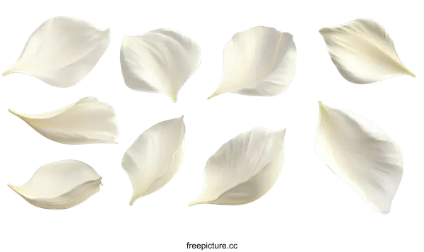 [Transparent Background PNG]Elegant White Flower Petals Illustration