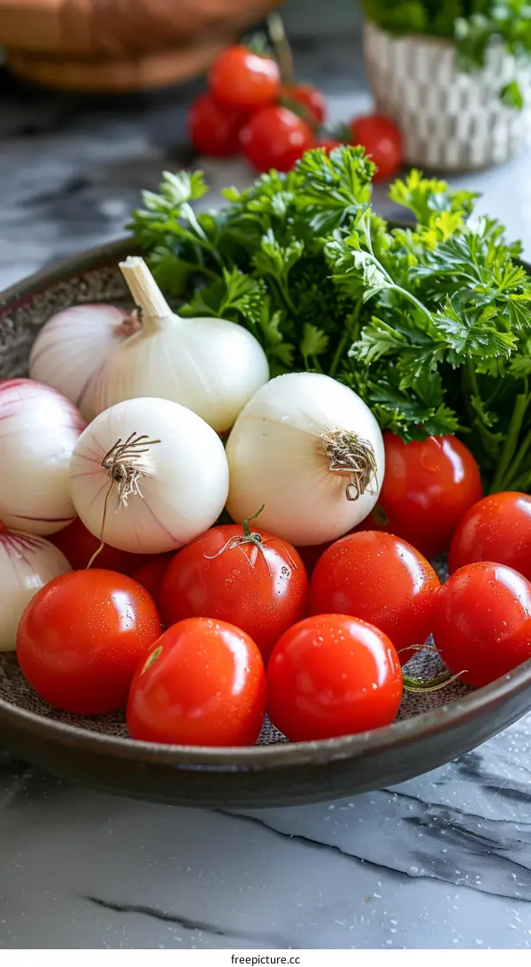 Fresh organic vegetables on a table