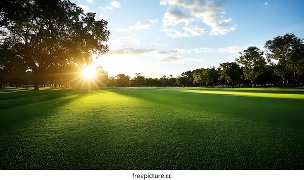 Beautiful Golf Course at Sunrise