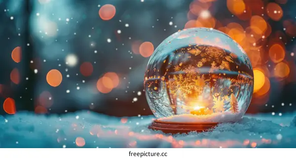 Winter Snow Globe Festive Scene