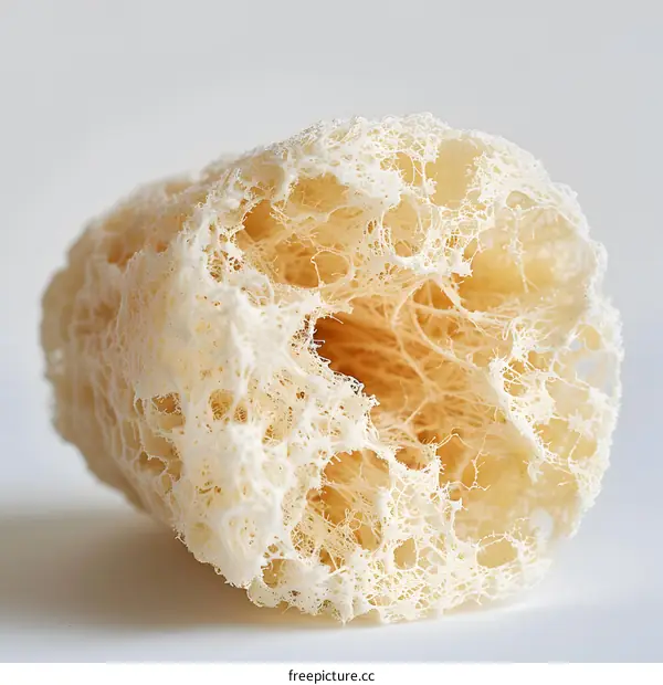Dried loofah on a white background