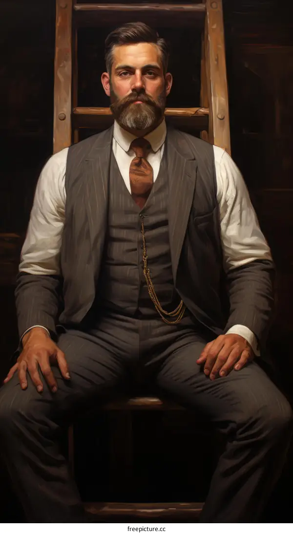 Portrait of a Bearded Man in a Suit