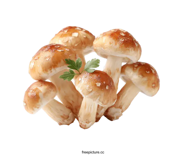[Transparent Background PNG]Close up of Fresh Shiitake Mushrooms