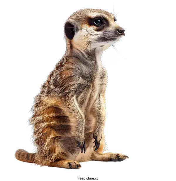[Transparent Background PNG]Meerkat posing on white background
