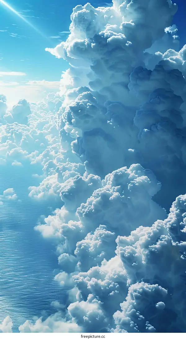 Cumulus Clouds Over the Ocean