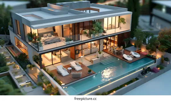 Modern house with swimming pool
