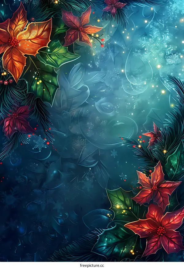 Christmas poinsettia background