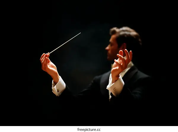 Orchestral Conductor Leading an Ensemble