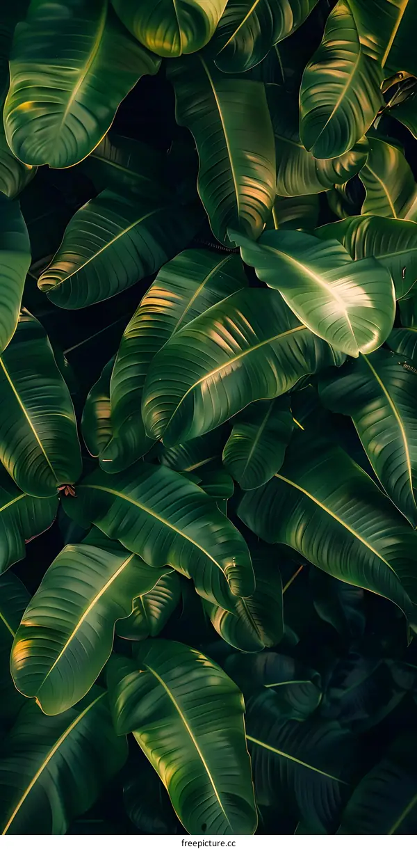 Tropical Green Leaf Texture Pattern