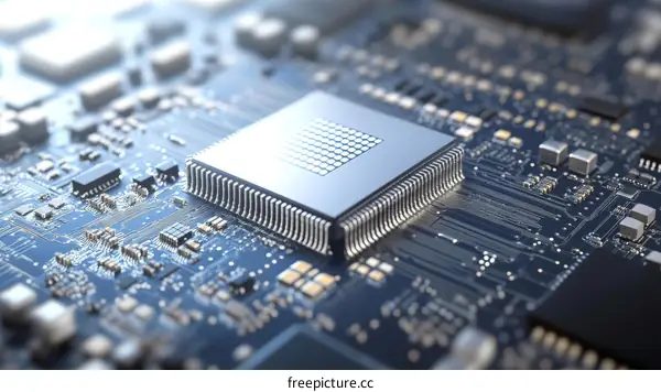 High-Tech Circuit Board with Processor