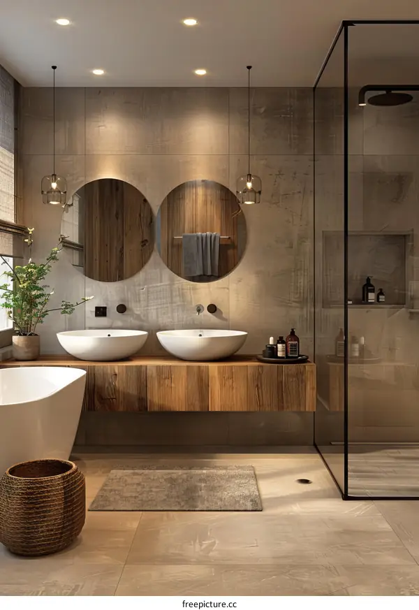 Modern and minimalist bathroom
