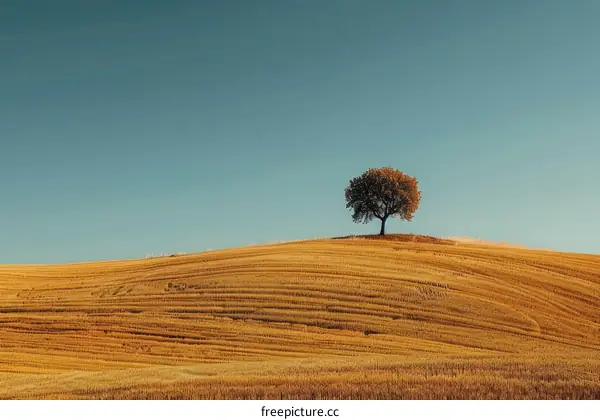Solitude on the Hill: A Single Tree in a Vast Field