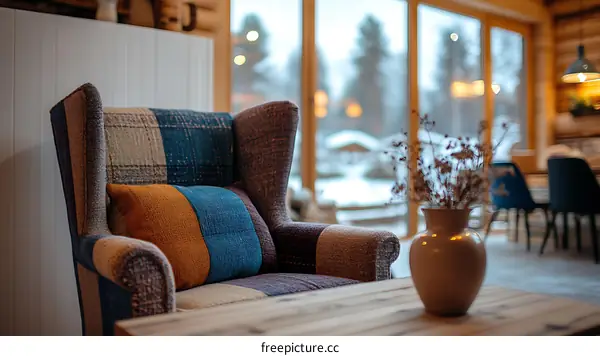 Cozy Patchwork Armchair by the Window