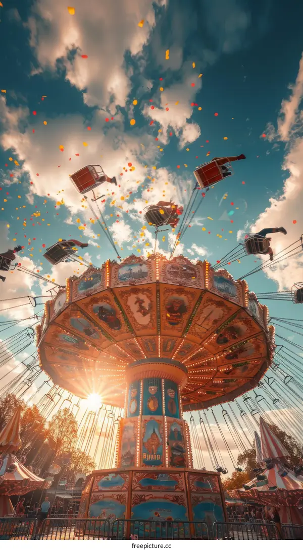 People having fun at a funfair