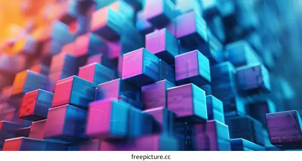 Colorful Abstract Cube 3D Render