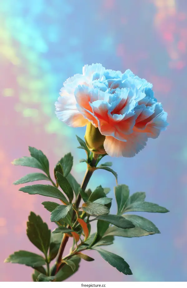 Vibrant  Colorful Carnation in Soft Pastel Background