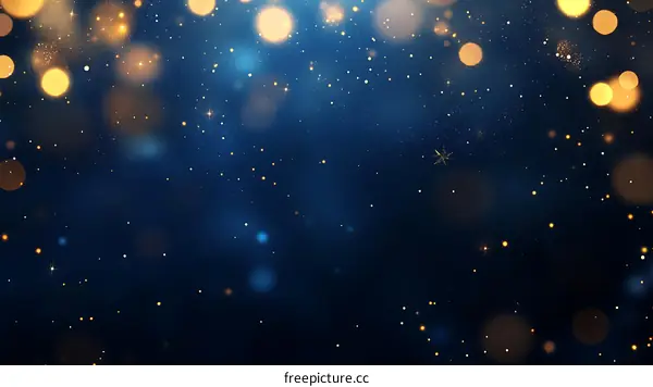 Abstract Bokeh Background with Golden Lights