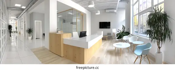 Modern Minimalist Office Lobby Interior Design
