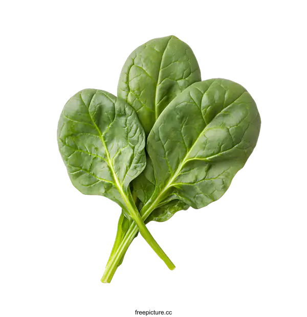 [Transparent Background PNG]Fresh Green Spinach Leaves Isolated On White Background