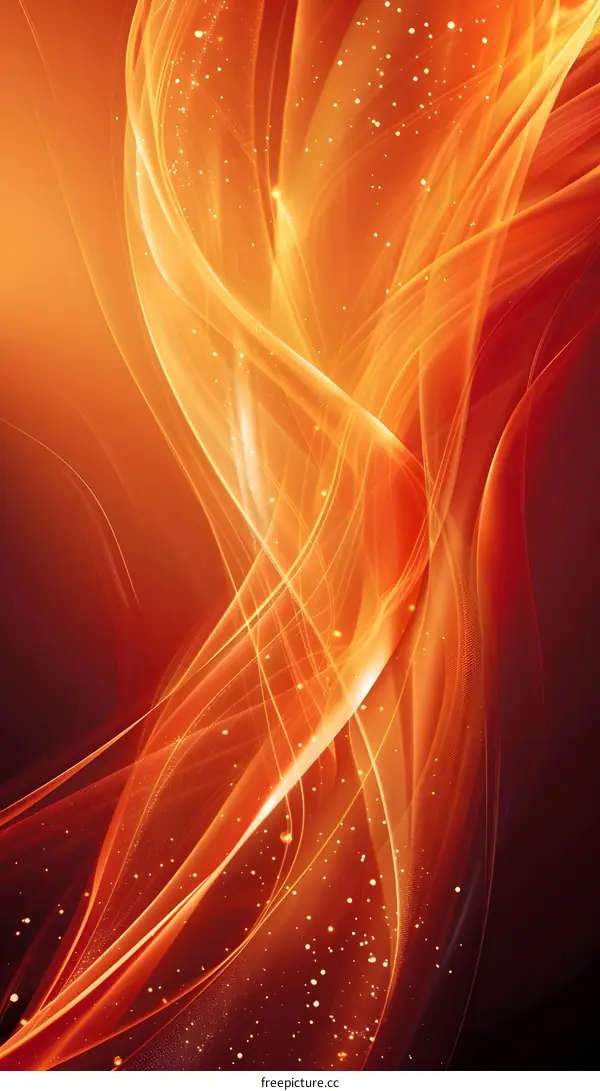 Abstract Orange and Red Flowing Lines Background
