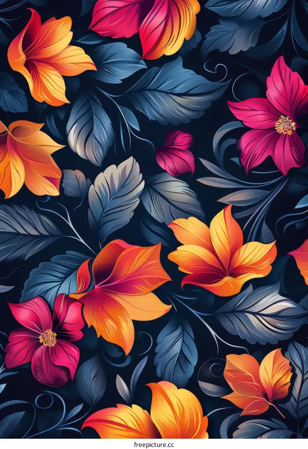 Floral Symphony on a Dark Canvas