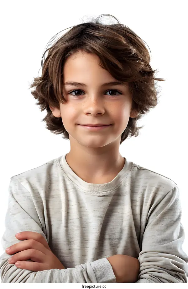 Portrait of a happy smiling boy with crossed arms