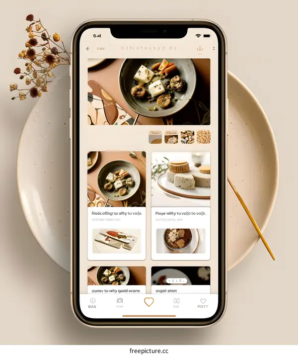 Food Images on a Smartphone Screen