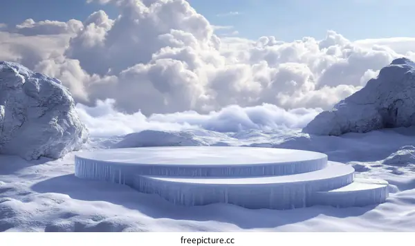 Winter Wonderland Ice Stage Scene