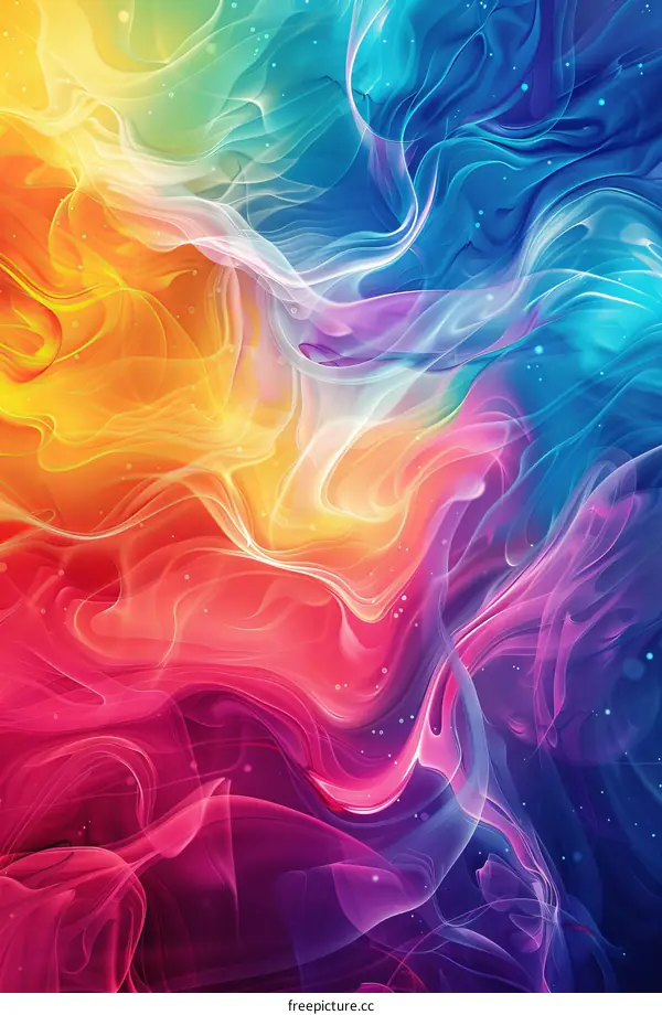 Abstract Colorful Flowing Colors Design
