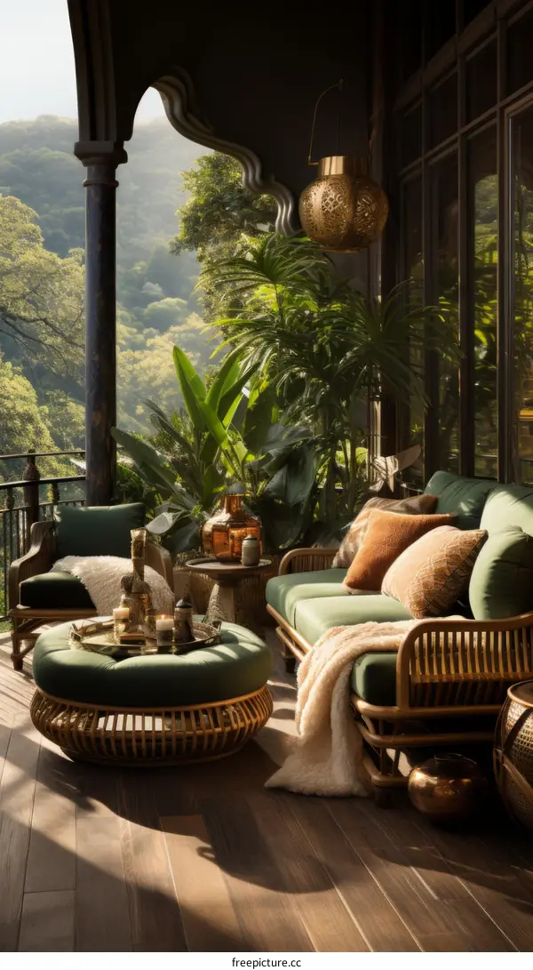 Modern luxury house with huge windows and green plants