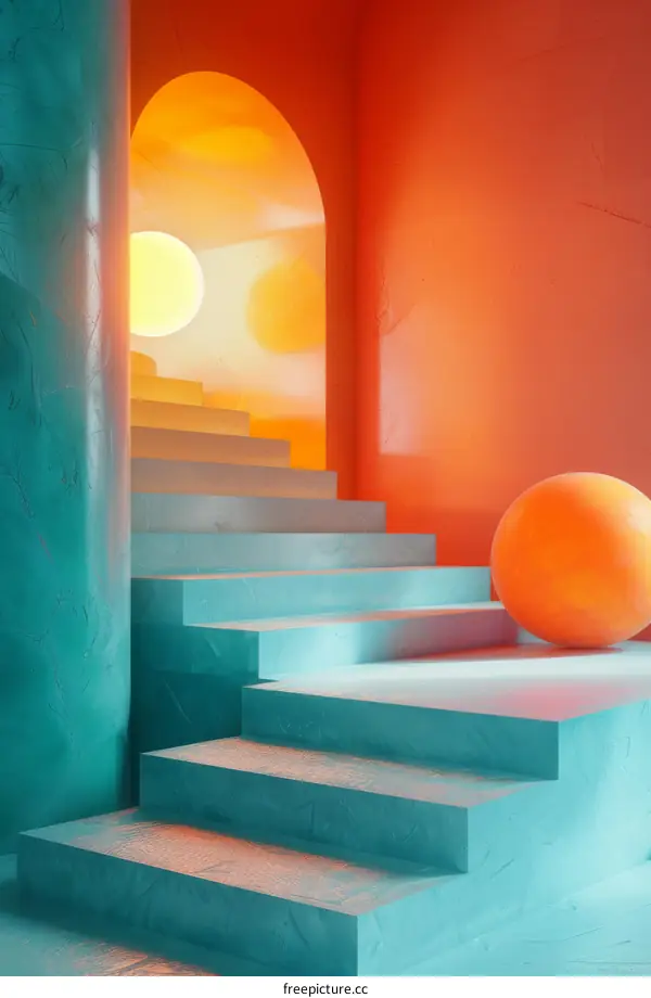 Abstract Modern Stairway Design Illustration