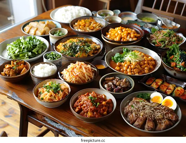 Korean Food Table Dinner