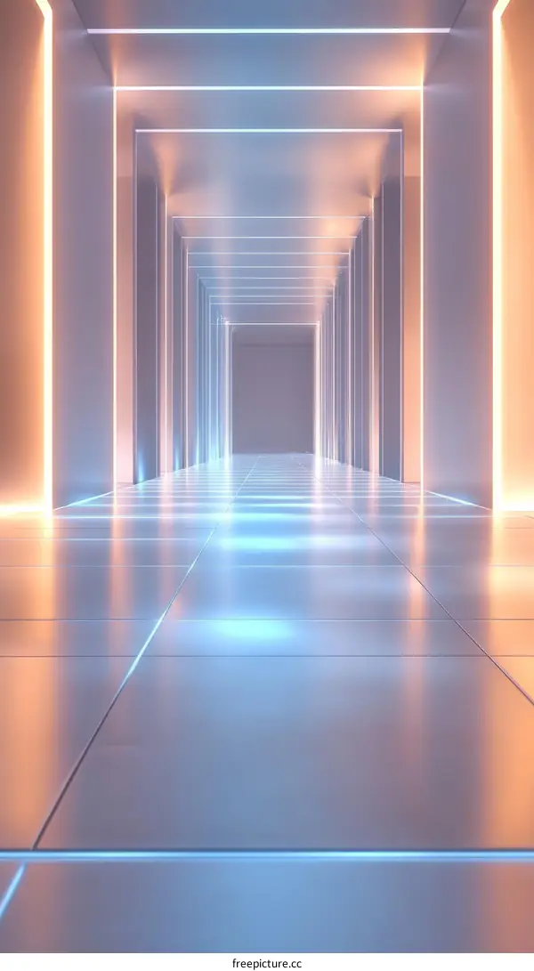Futuristic Neon Corridor Perspective