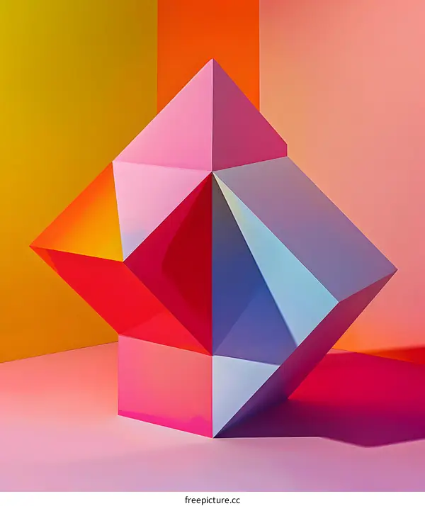 Abstract Geometric Shapes with Bright Color Palette