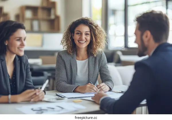 Business Meeting in Modern Office