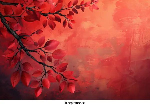 Autumn Red Leaves Background