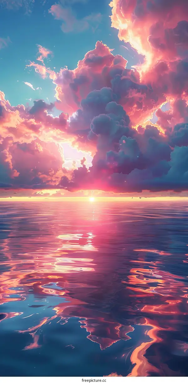 Beautiful sunset over the ocean