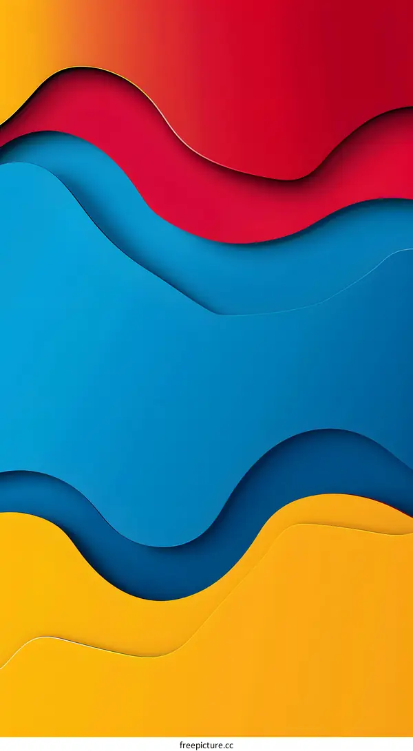 Abstract Colorful Paper Cut Wave Background Design