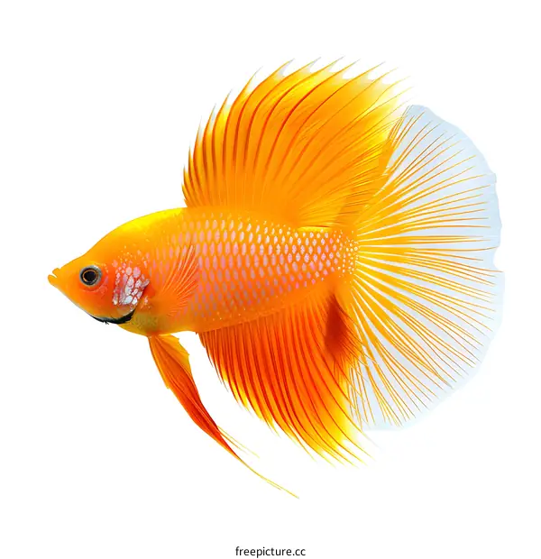 A beautiful Betta fish with orange fins