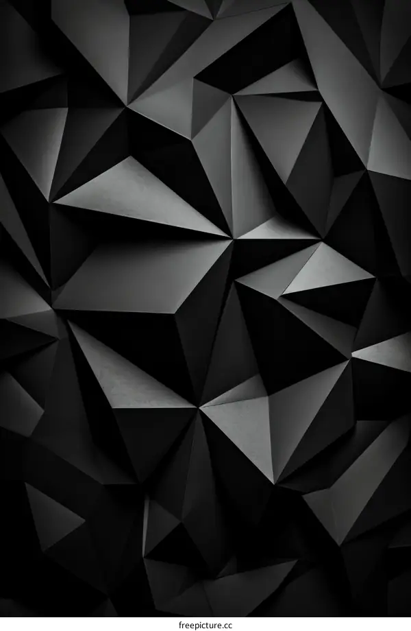 Black 3D Origami Abstract Background