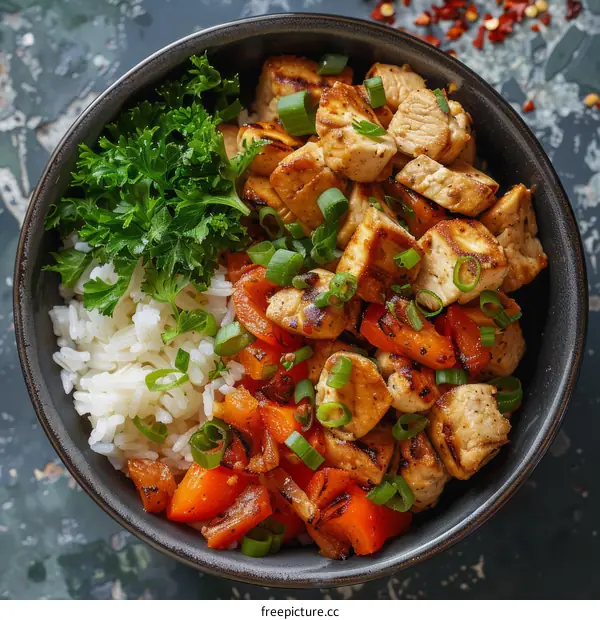 Grilled Teriyaki Chicken with Rice and Vegetables