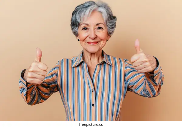 Senior Woman Giving Thumbs Up Portrait