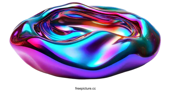 [Transparent Background PNG]Abstract Liquid Metal Bowl Design