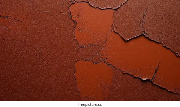 Close-up Texture of Cracked Brown Material