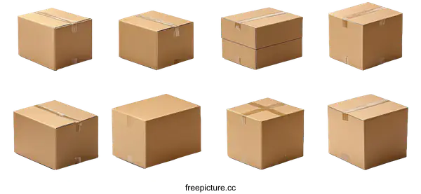[Transparent Background PNG]Collection of Cardboard Boxes